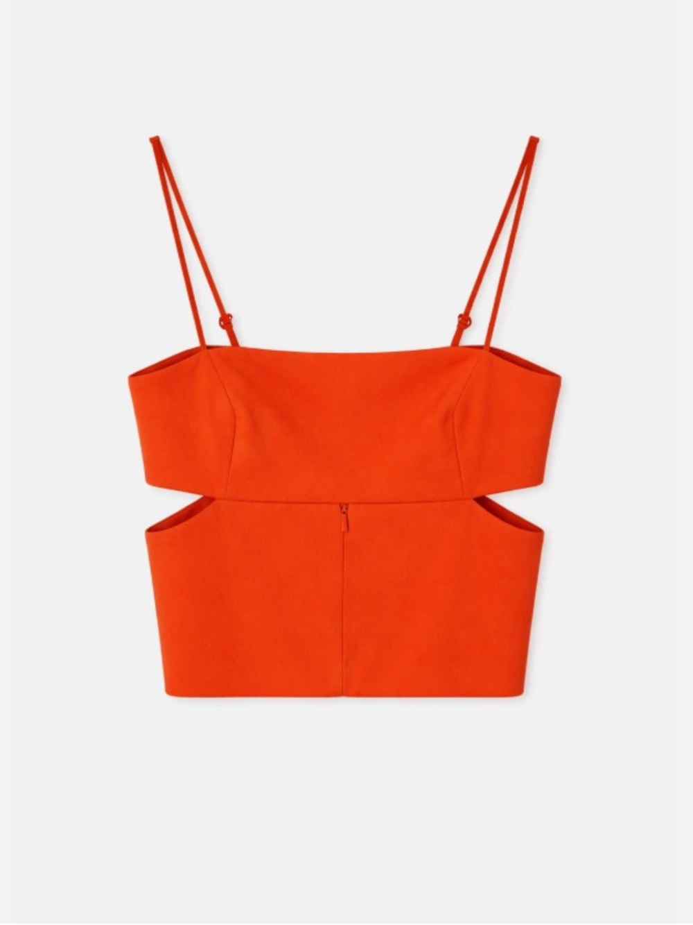 Zara Bright Orange Cutout Crop Top with Spaghetti Straps